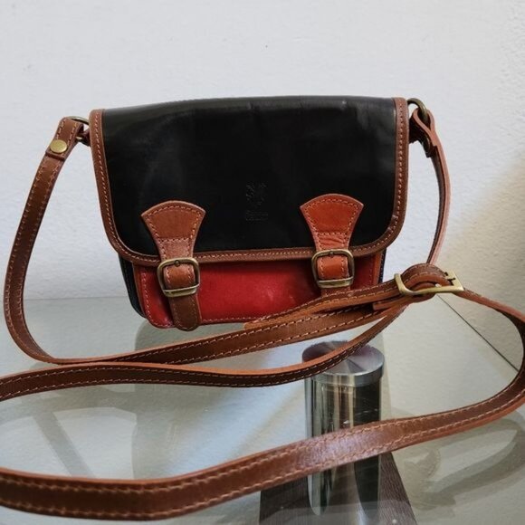 Florencia MADE IN ITALY Small Leather Handbag Black, Burgundy ,Brown and… - Picture 8 of 17